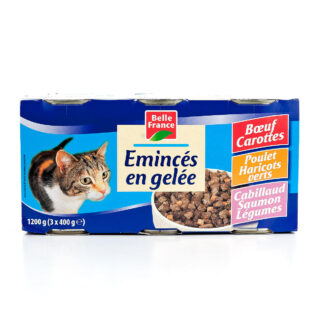 LOT DE 3 1X2 ÉMINCÉS EN GELÉE POUR CHAT BELLE FRANCE · BELLE FRANCE