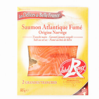 SAUMON FUMÉ 2 TRANCHES LABEL ROUGE DÉCOUPÉ BELLE FRANCE · LES DÉLICES DE BELLE FRANCE
