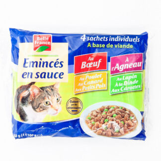 4X100G POCHETTES POUR CHAT À LA VIANDE BELLE FRANCE · BELLE FRANCE